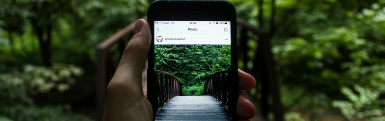 image of instagram on smartphone screen