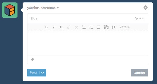 Creating a Tumblr text post