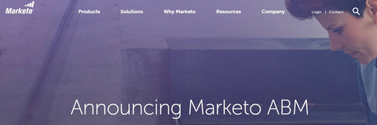 screenshot of marketo home page