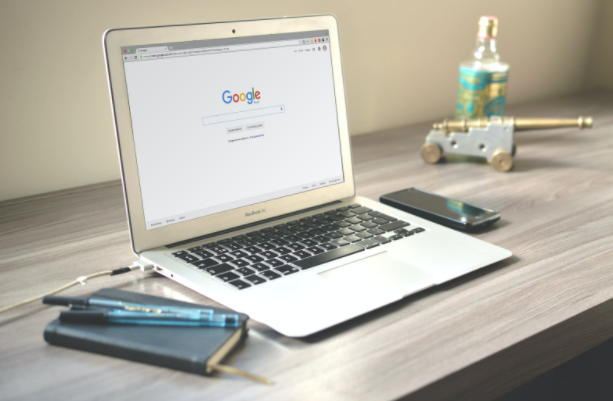 Laptop with Google open