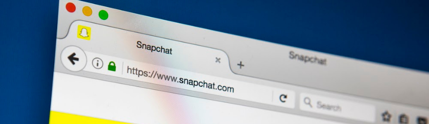 Snapchat open in a Safari browser window.
