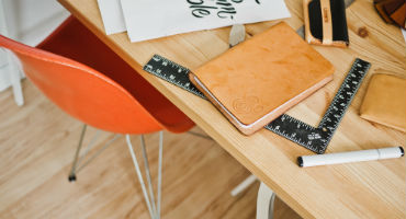 Writing supplies on a desk